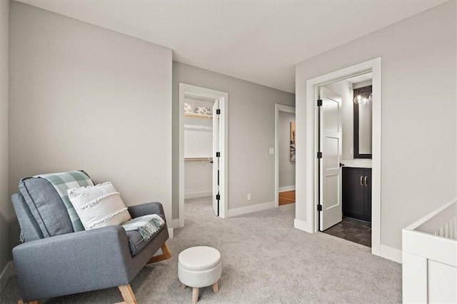 17163 S Laurelwood St, Olathe, KS 66062 - sitting room with carpet flooring and baseboards