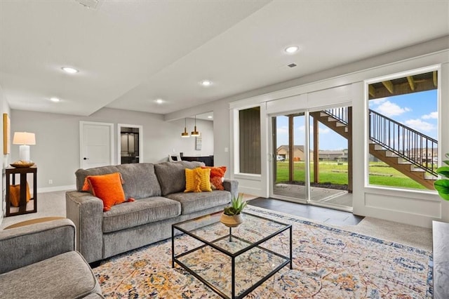 17163 S Laurelwood St, Olathe, KS 66062 - living room with recessed lighting and baseboards