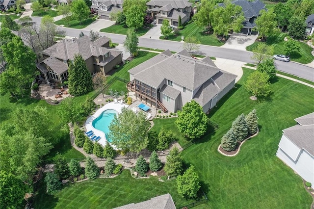 birds eye view of property featuring a residential view