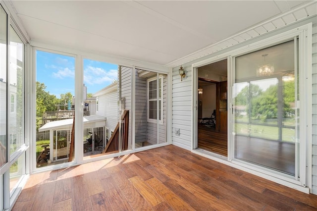 view of unfurnished sunroom