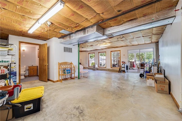 below grade area with baseboards