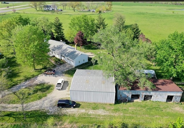 aerial view featuring a rural view