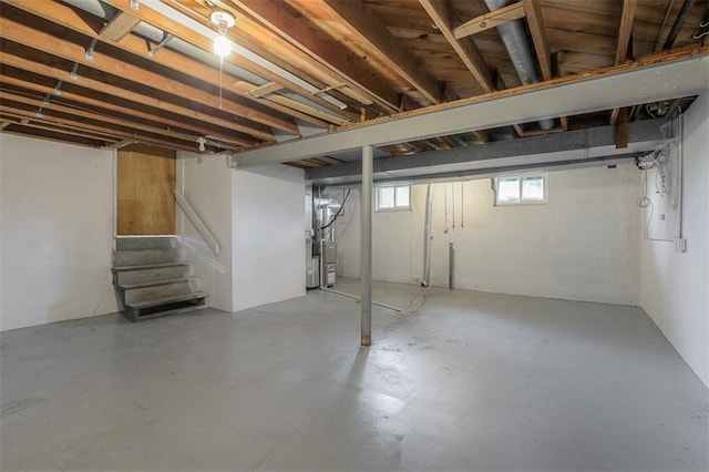 below grade area featuring stairway