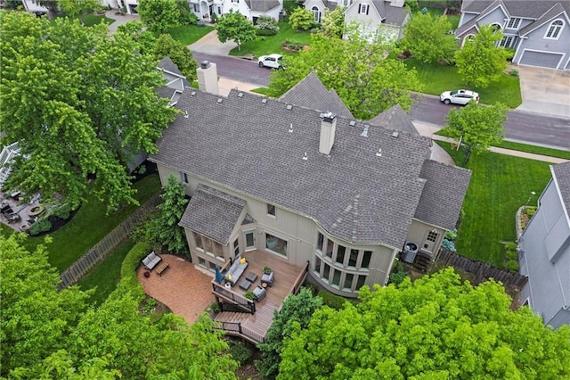 aerial perspective of suburban area