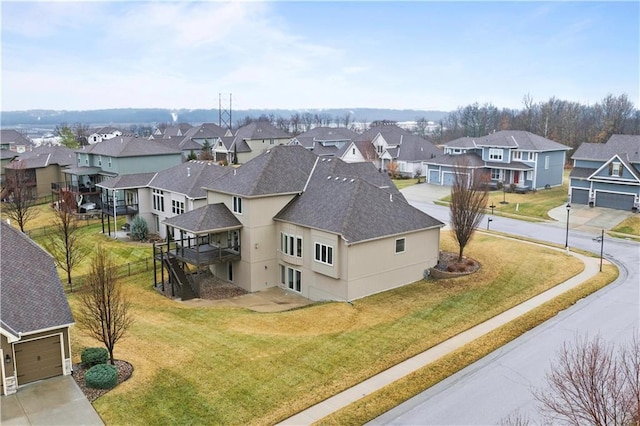aerial view with a residential view