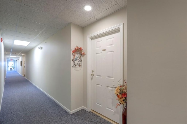 17800 E Bolger Rd Unit 245-A, Independence, MO 64055 - corridor with carpet, baseboards, and a paneled ceiling