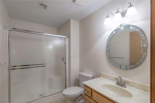 17800 E Bolger Rd Unit 245-A, Independence, MO 64055 - full bath featuring vanity, toilet, a shower stall, and a textured ceiling