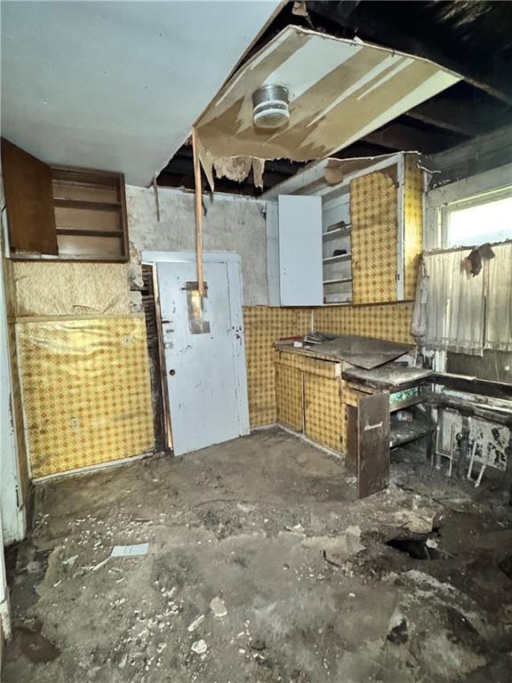 interior space with a workshop area