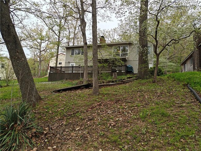 view of yard with fence
