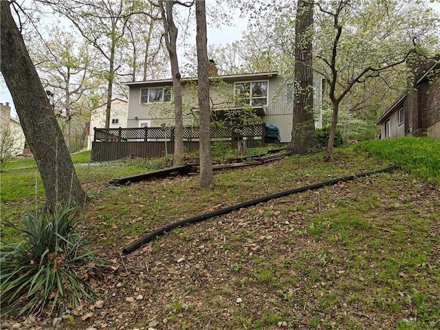 view of yard with fence