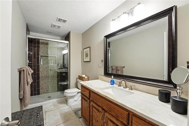 1125 SW Hillcrest Dr, Blue Springs, MO 64015 - full bath featuring a stall shower, vanity, and a textured ceiling