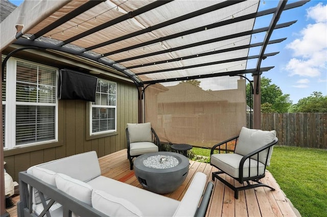 1125 SW Hillcrest Dr, Blue Springs, MO 64015 - wooden deck with a pergola and an outdoor hangout area