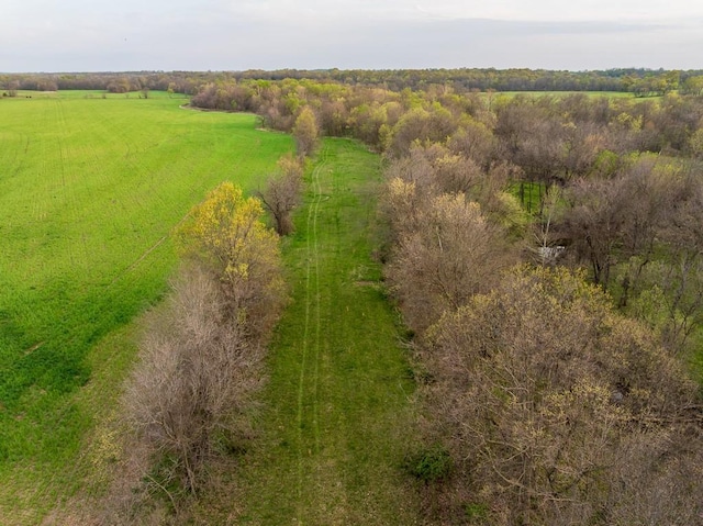 bird's eye view featuring a rural view