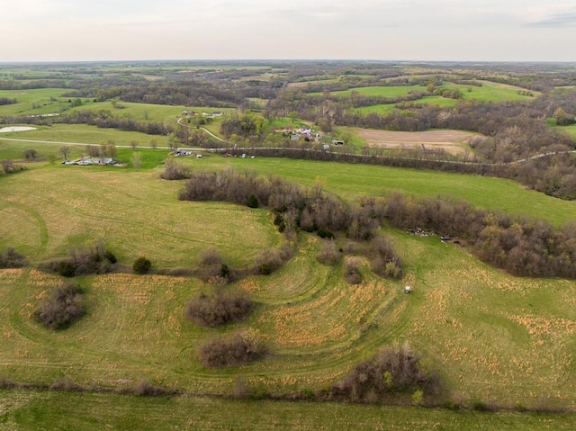 aerial view featuring a rural view