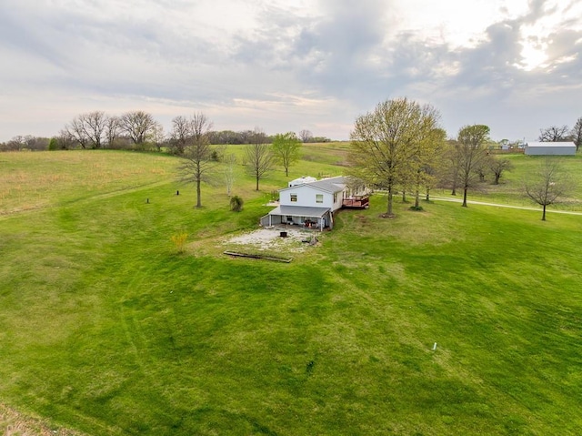 aerial view featuring a rural view