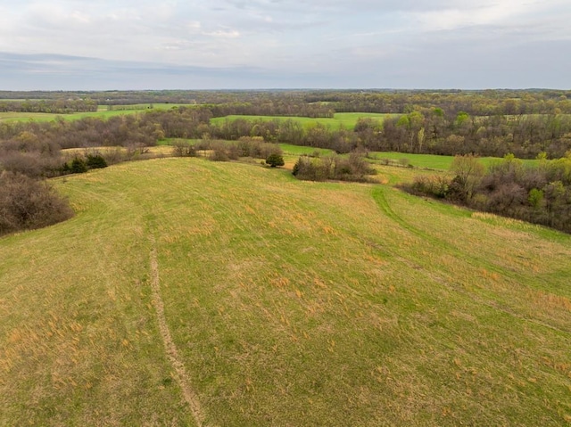 aerial view featuring a rural view