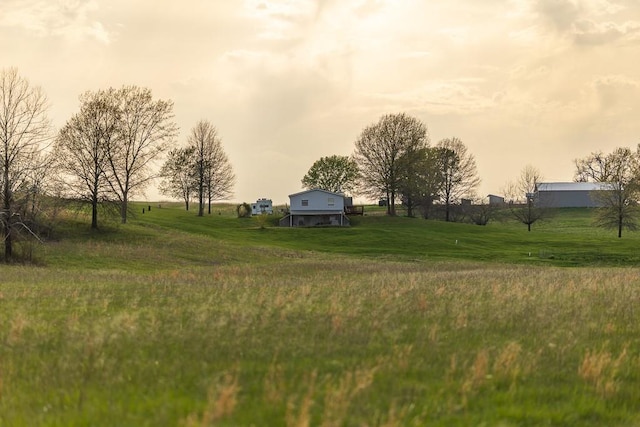 view of yard with a rural view
