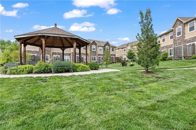 15841 Shawnee Dr, Overland Park, KS 66223 - view of home's community featuring a gazebo, a residential view, and a lawn