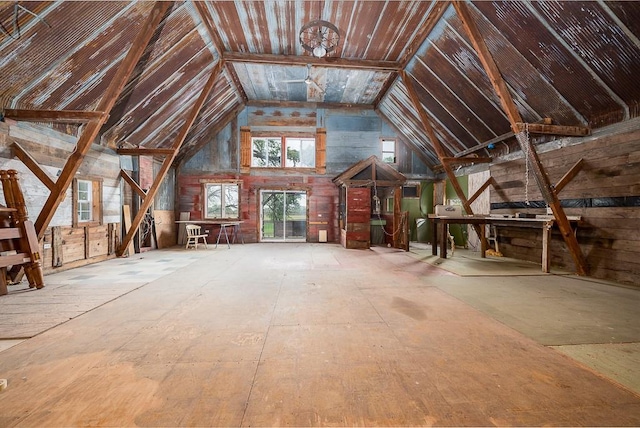 view of unfinished attic