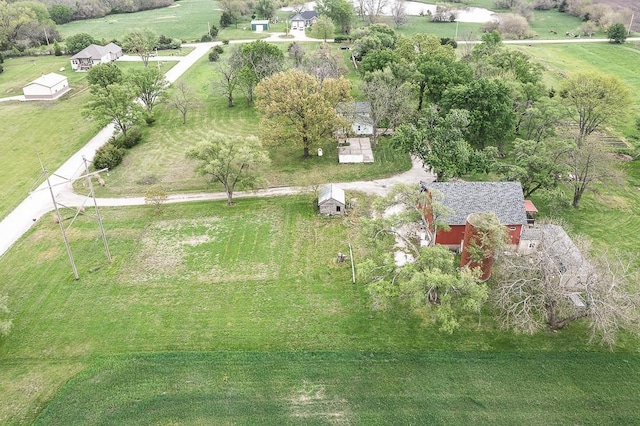 aerial view with a rural view