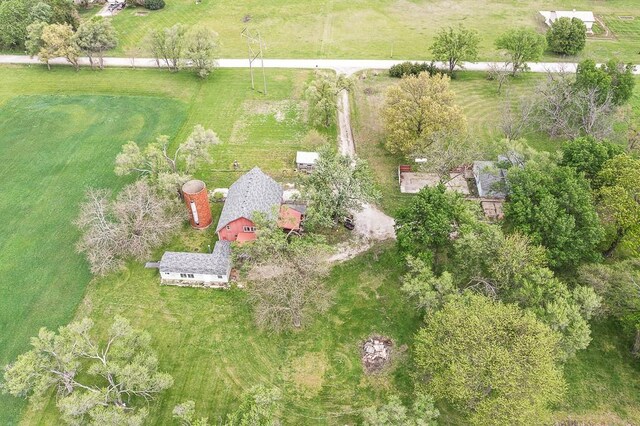 drone / aerial view featuring a rural view