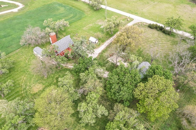 bird's eye view featuring a rural view