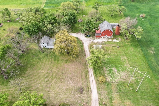 aerial view with a rural view