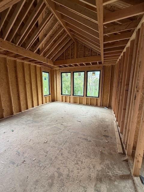 misc room with vaulted ceiling