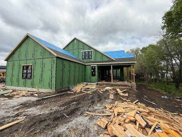 exterior space with board and batten siding