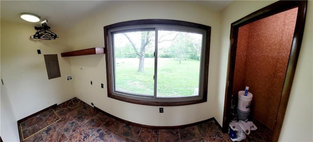 1620 Neosho St, Humboldt, KS 66748 - interior space with stone finish floor and electric panel