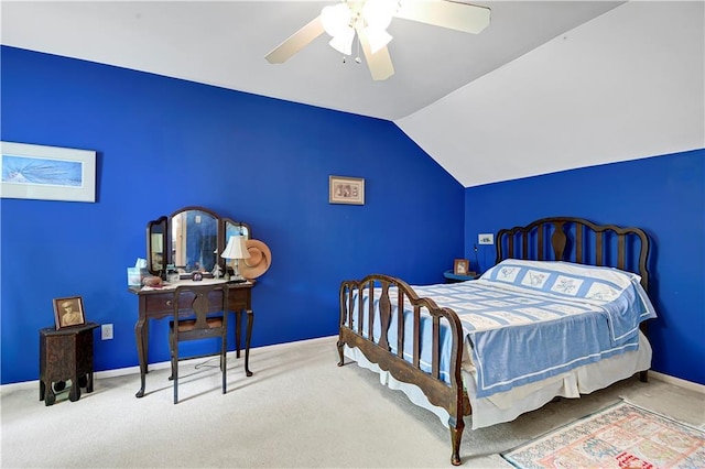 4300 W 112th Ter, Leawood, KS 66211 - carpeted bedroom featuring lofted ceiling and ceiling fan