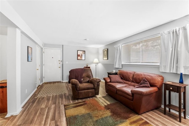 8215 Santa Fe Dr Unit 10, Overland Park, KS 66204 - living room featuring baseboards and wood finished floors