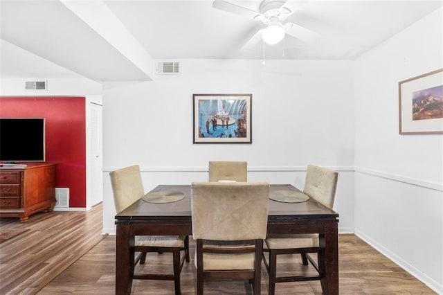 8215 Santa Fe Dr Unit 10, Overland Park, KS 66204 - dining space featuring baseboards, wood finished floors, and visible vents