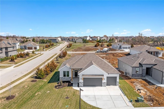 aerial view with a residential view