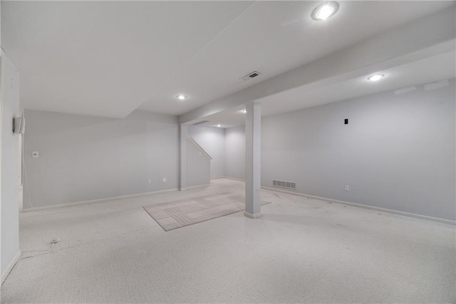 2269 SW Park Ave, Blue Springs, MO 64015 - finished below grade area with recessed lighting and carpet floors