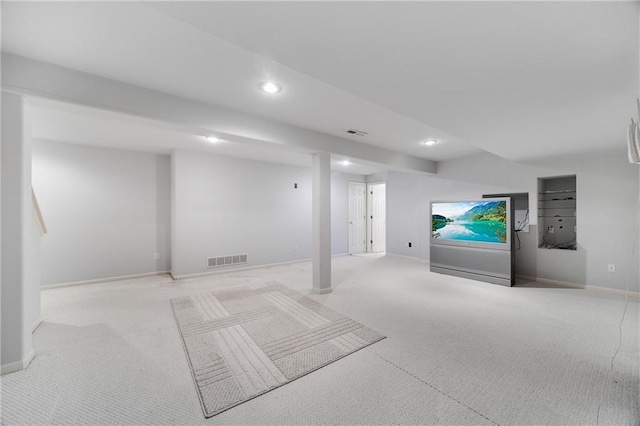 2269 SW Park Ave, Blue Springs, MO 64015 - finished below grade area featuring carpet flooring and recessed lighting