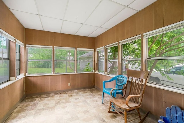1835 Miami St, Leavenworth, KS 66048 - sunroom / solarium featuring wood walls and a drop ceiling
