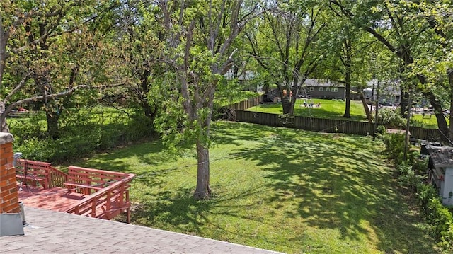 view of yard featuring fence