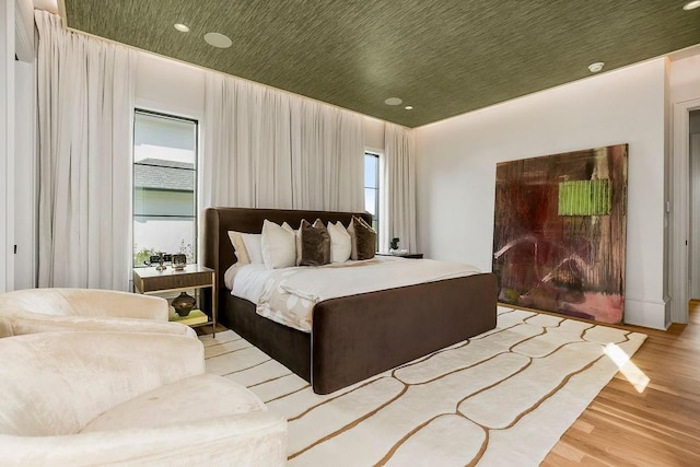 bedroom featuring light wood-type flooring