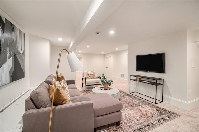 9440 Manor Rd, Leawood, KS 66206 - carpeted living room featuring recessed lighting and baseboards