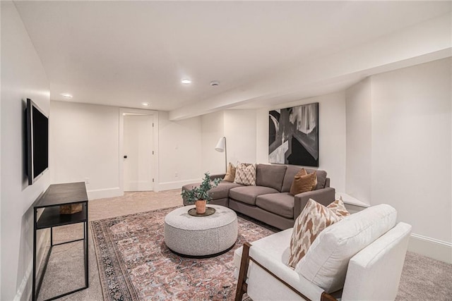 9440 Manor Rd, Leawood, KS 66206 - living area with carpet, recessed lighting, and baseboards