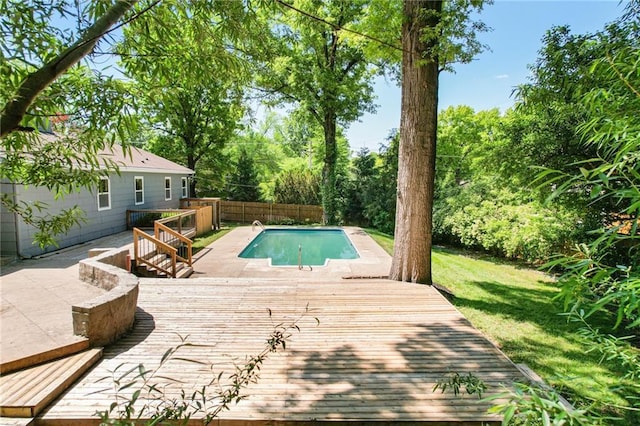 9440 Manor Rd, Leawood, KS 66206 - view of pool with a wooden deck and fence