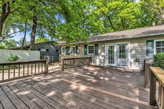 7934 Maple St, Prairie Village, KS 66208 - wooden terrace with fence