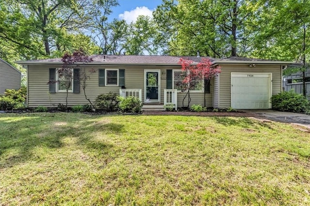 7934 Maple St, Prairie Village, KS 66208 - single story home featuring a garage, concrete driveway, and a front yard