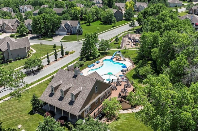 aerial view featuring a residential view