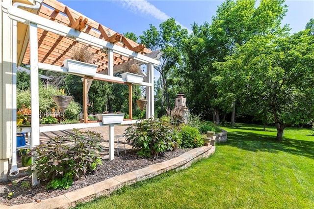 21710 W 61st St, Shawnee, KS 66218 - view of grassy yard with a pergola