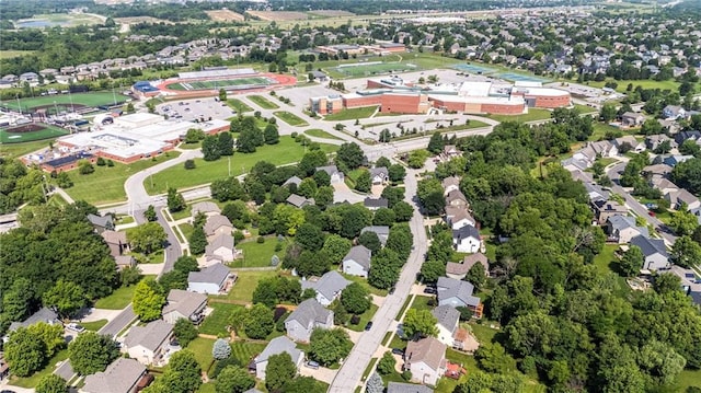 21710 W 61st St, Shawnee, KS 66218 - aerial view of property and surrounding area featuring nearby suburban area