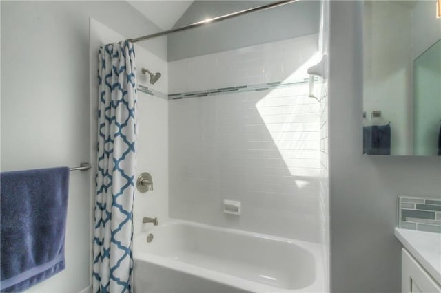 4016 W 79th St, Prairie Village, KS 66208 - bathroom with shower / bathtub combination with curtain and vanity