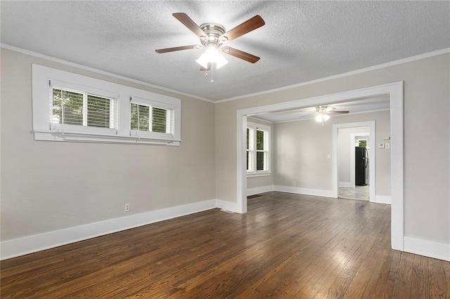 708 N River Blvd, Independence, MO 64050 - spare room with wood-type flooring, a ceiling fan, and a textured ceiling