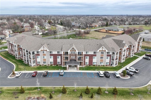 drone / aerial view with a residential view